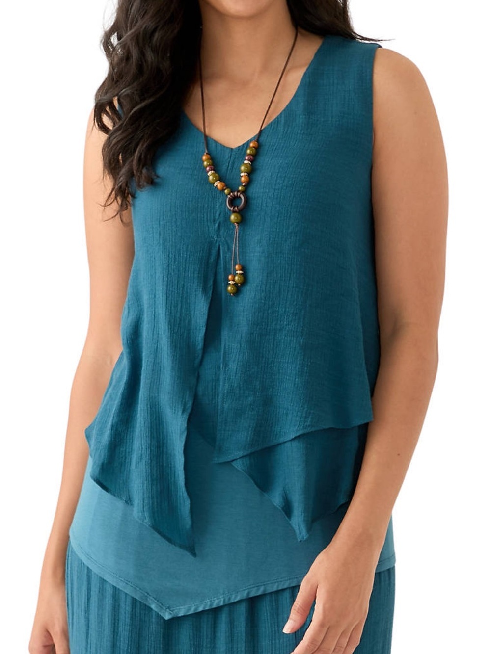 NWT! AGB Sleeveless Overlay Boho Top